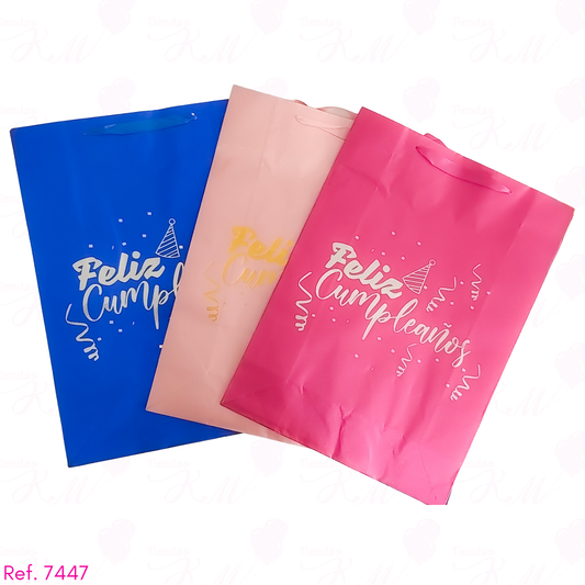 Bolsa de regalo feliz cumpleaños escarchada