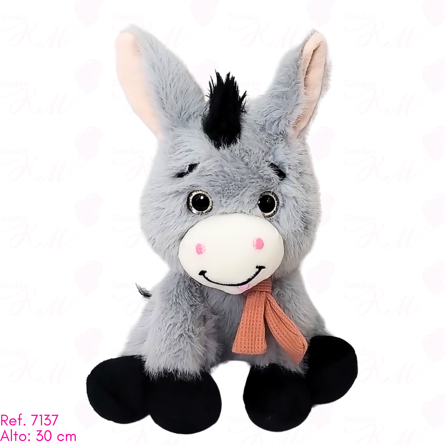 Burro gris peludo / 30cm