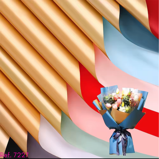 papel coreano doble color dorado x 20 pliegos