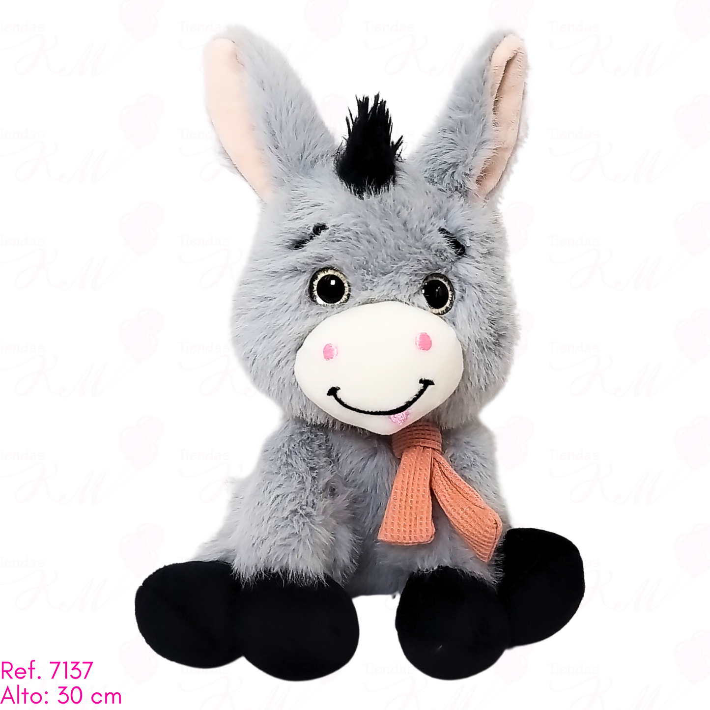 Burro gris peludo / 30cm