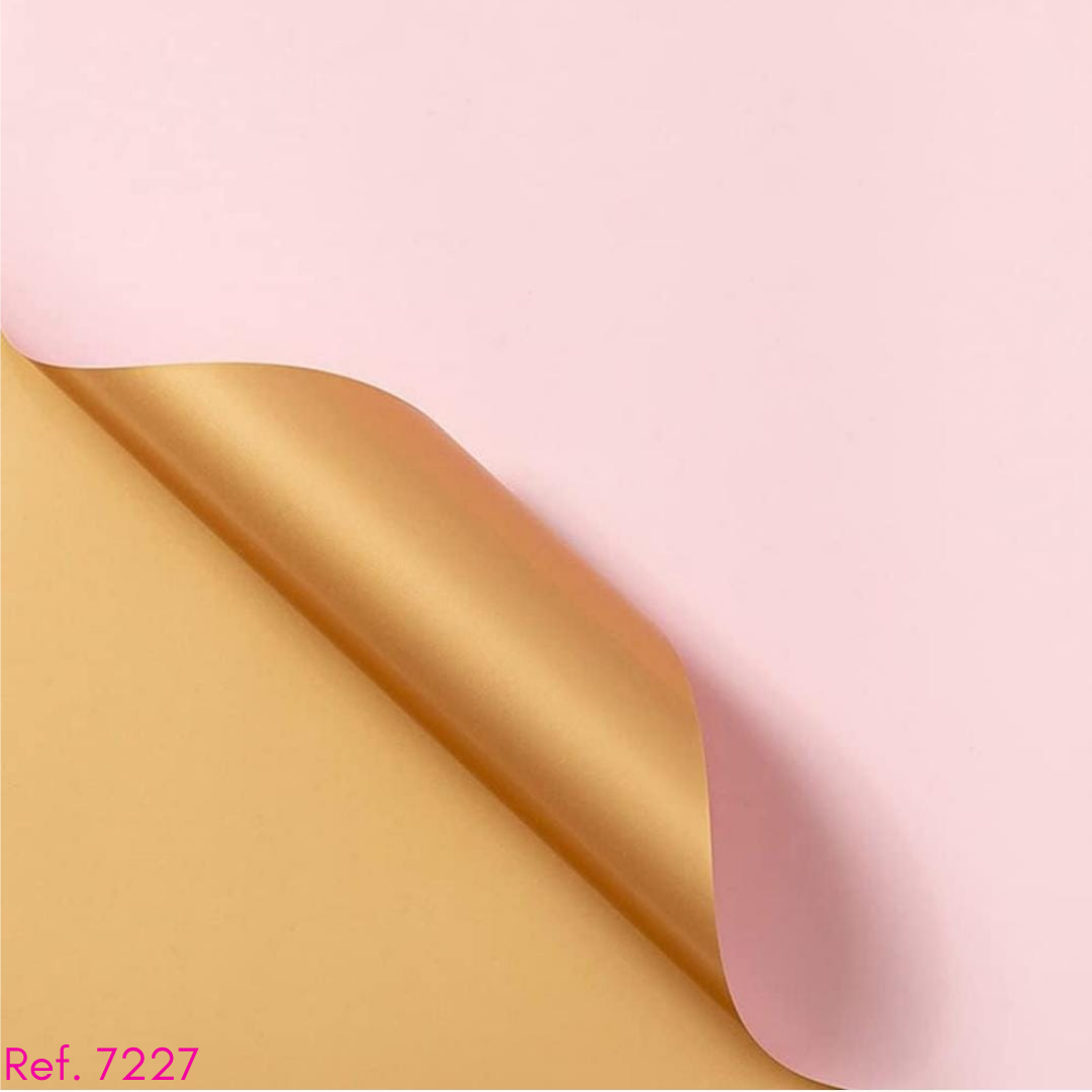 papel coreano doble color dorado x 20 pliegos