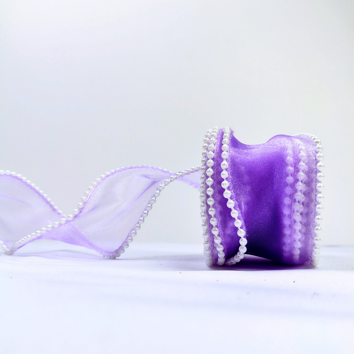 Cinta organza perlada 4cm de ancho X 4.5 m de largo