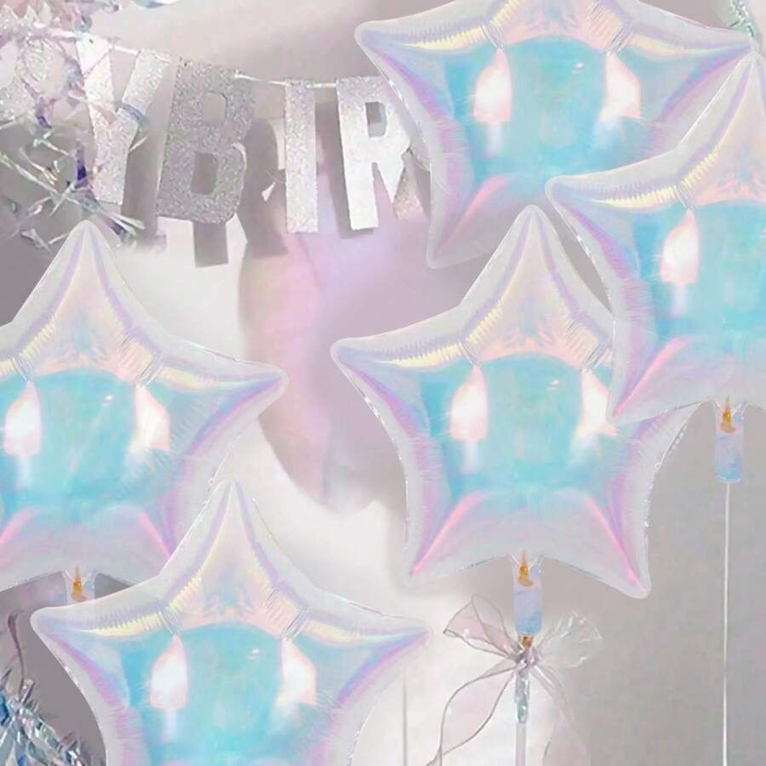 Paquete x 6 estrella/corazon tornasol 18"