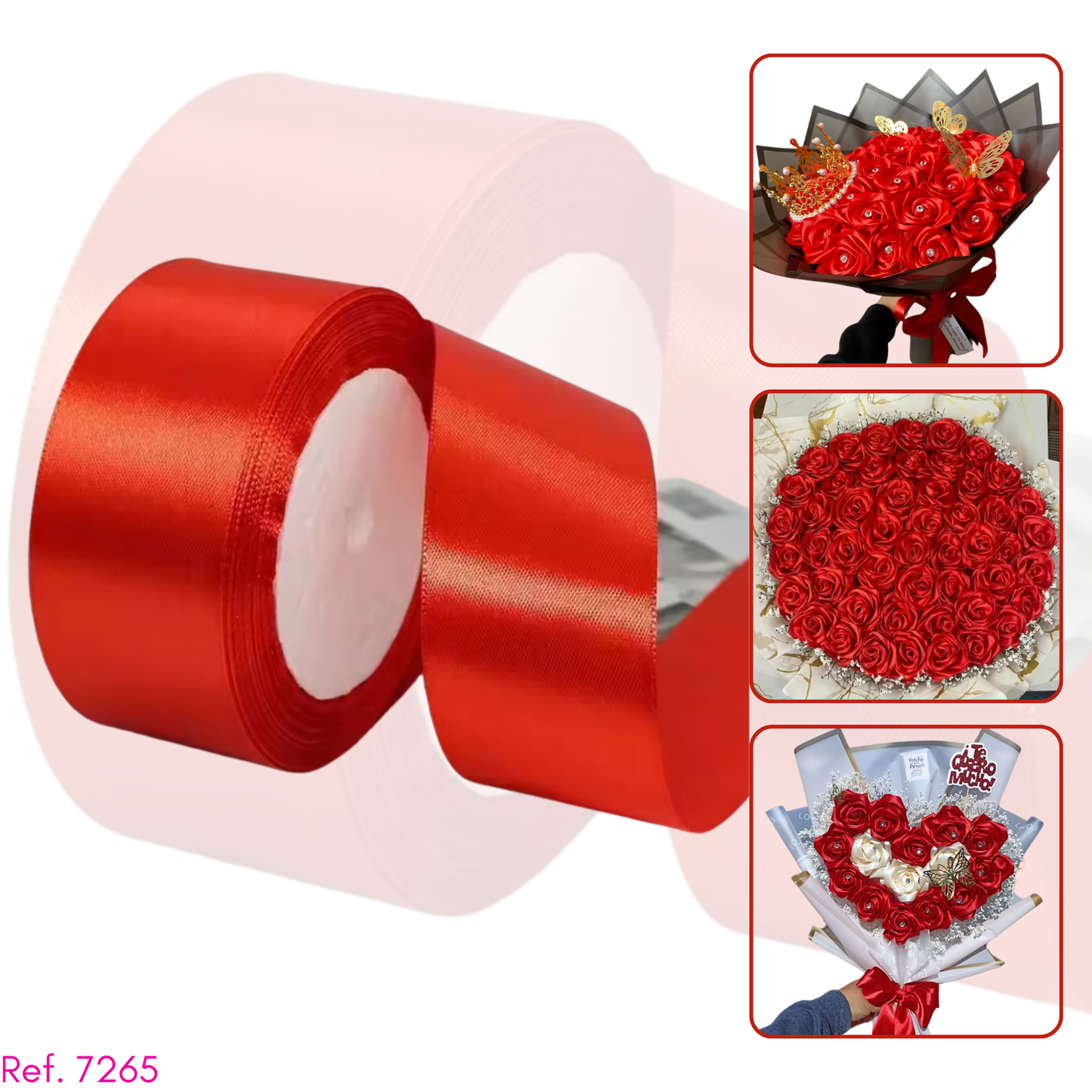 Cinta satin 4cm de 1 cara X 22 metros