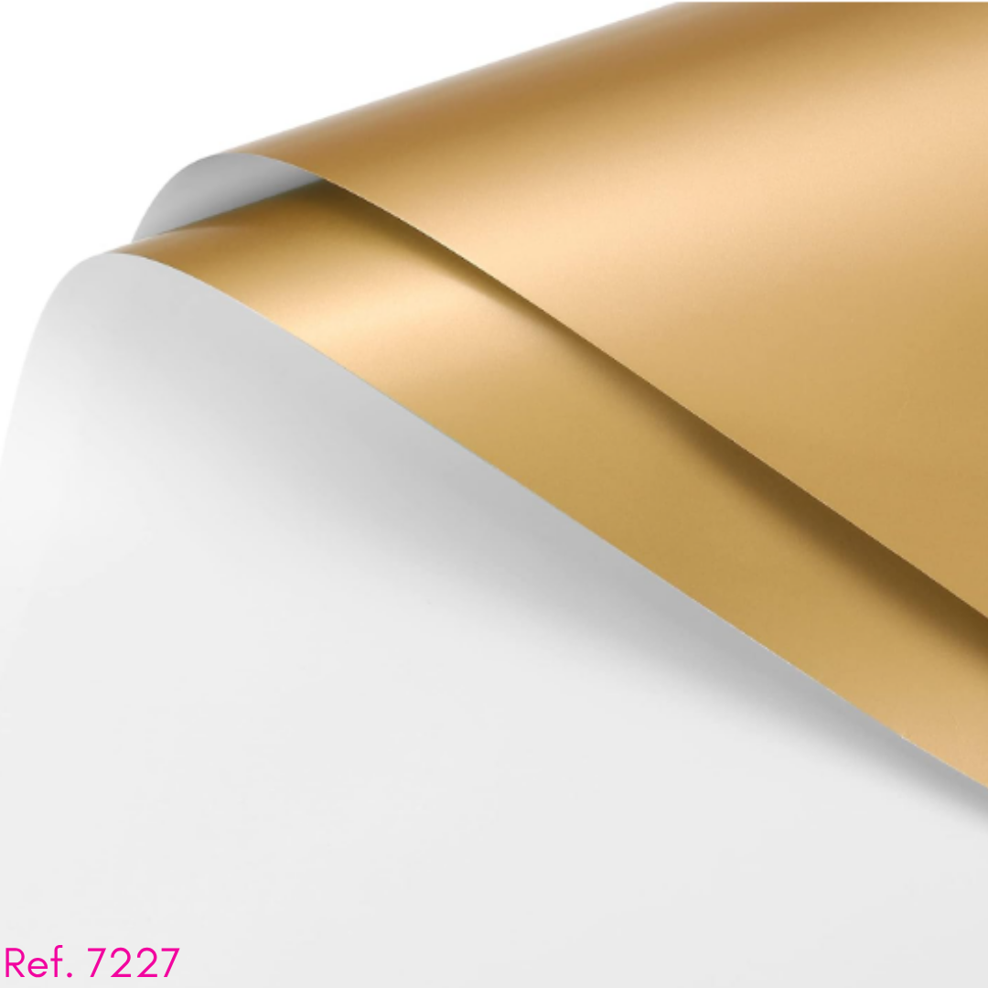 papel coreano doble color dorado x 20 pliegos