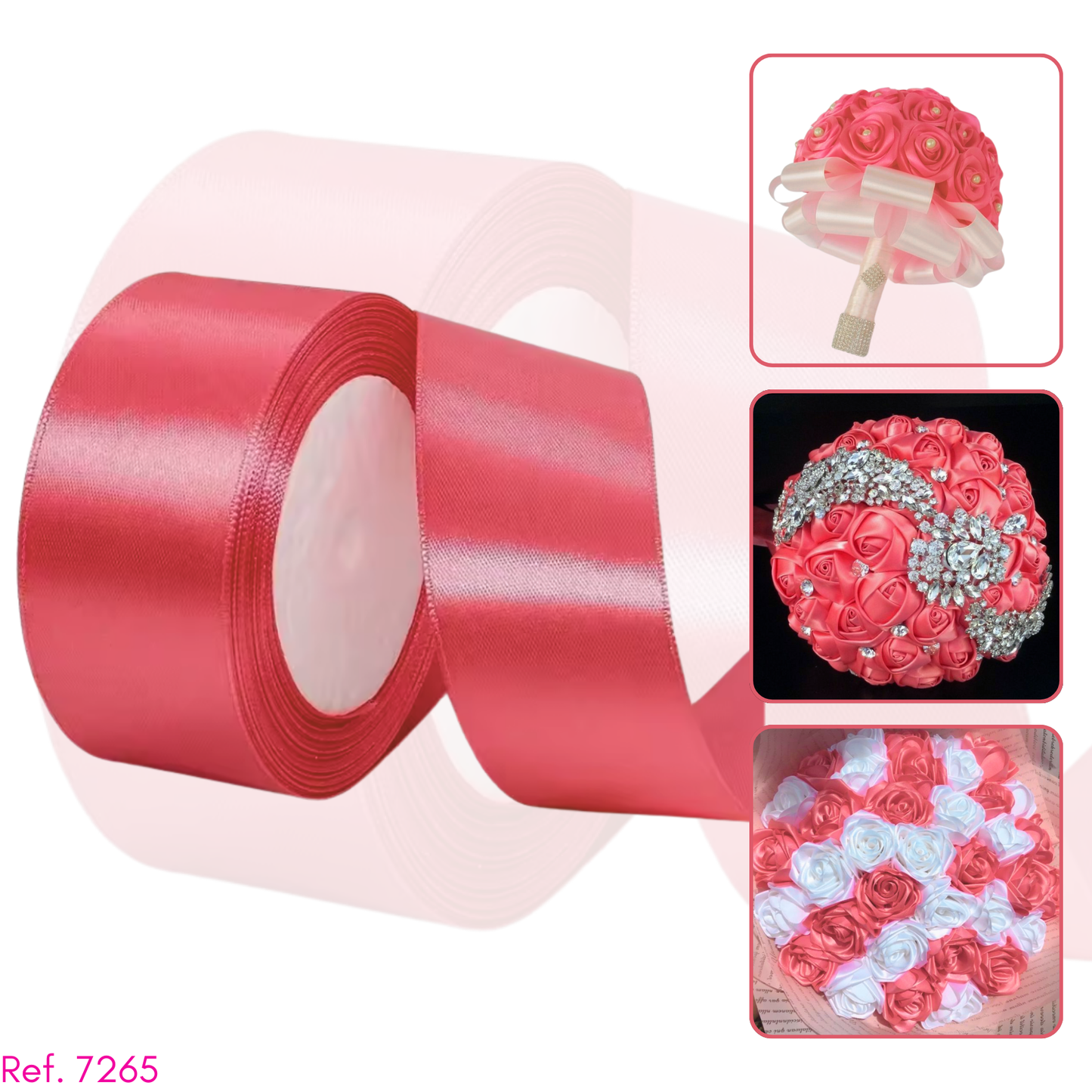 Cinta satin 4cm de 1 cara X 22 metros