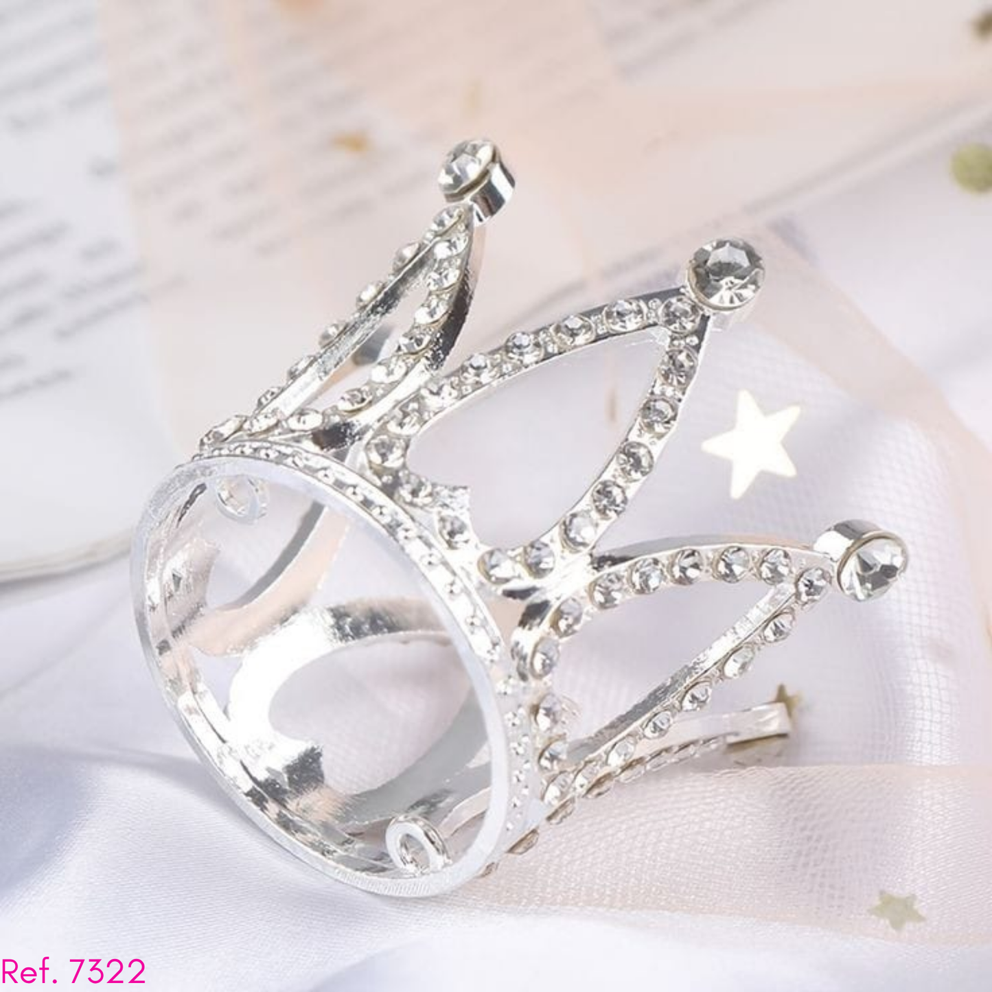 Corona mini metálica con pedrería