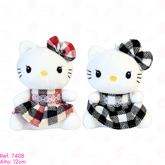 llavero de hello kitty vestido de cuadros / 12cm