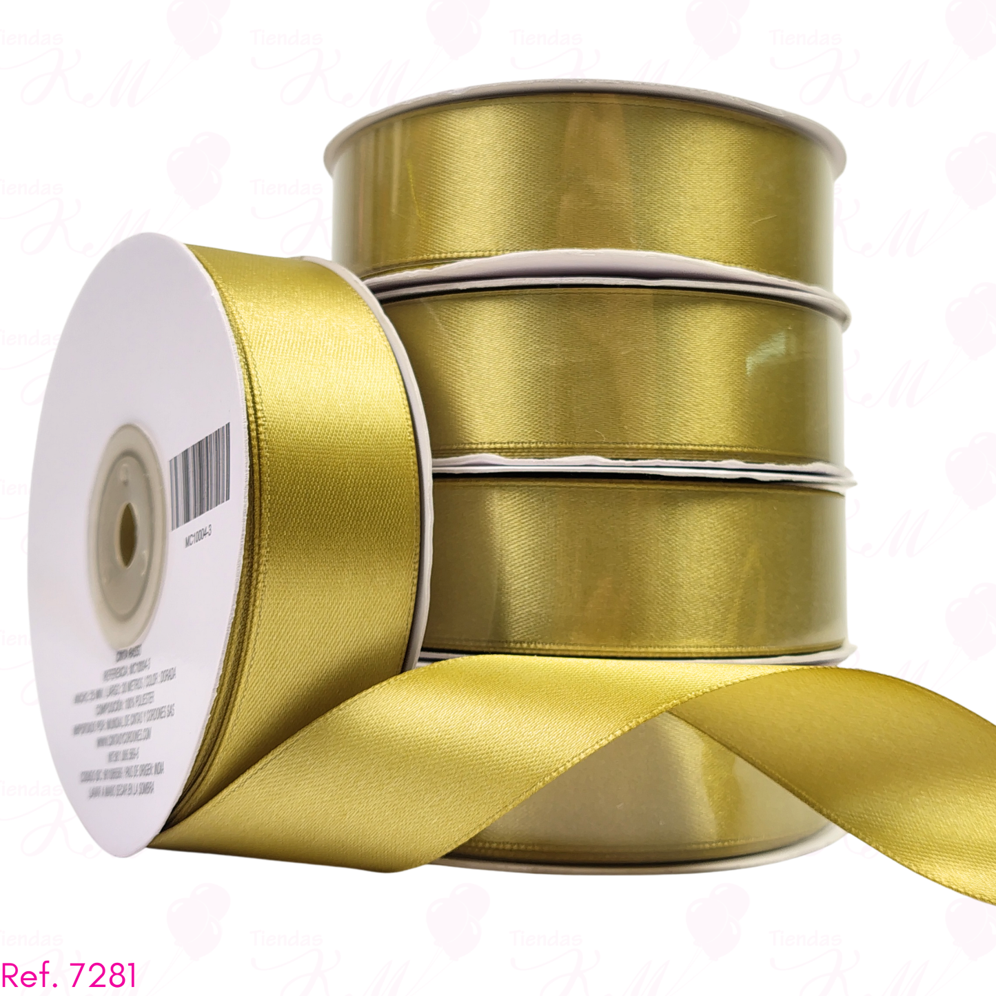 Cinta tela satin 2.5cm x 30 metros