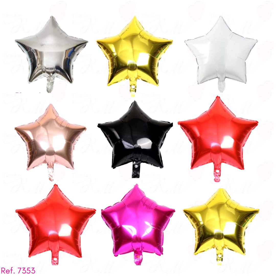 Paquete x 6 estrellas metalizadas 18" fondo entero