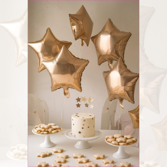 Paquete x 6 estrellas metalizadas 18" fondo entero