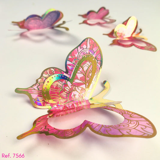 Mariposa doble color X 12 unidades