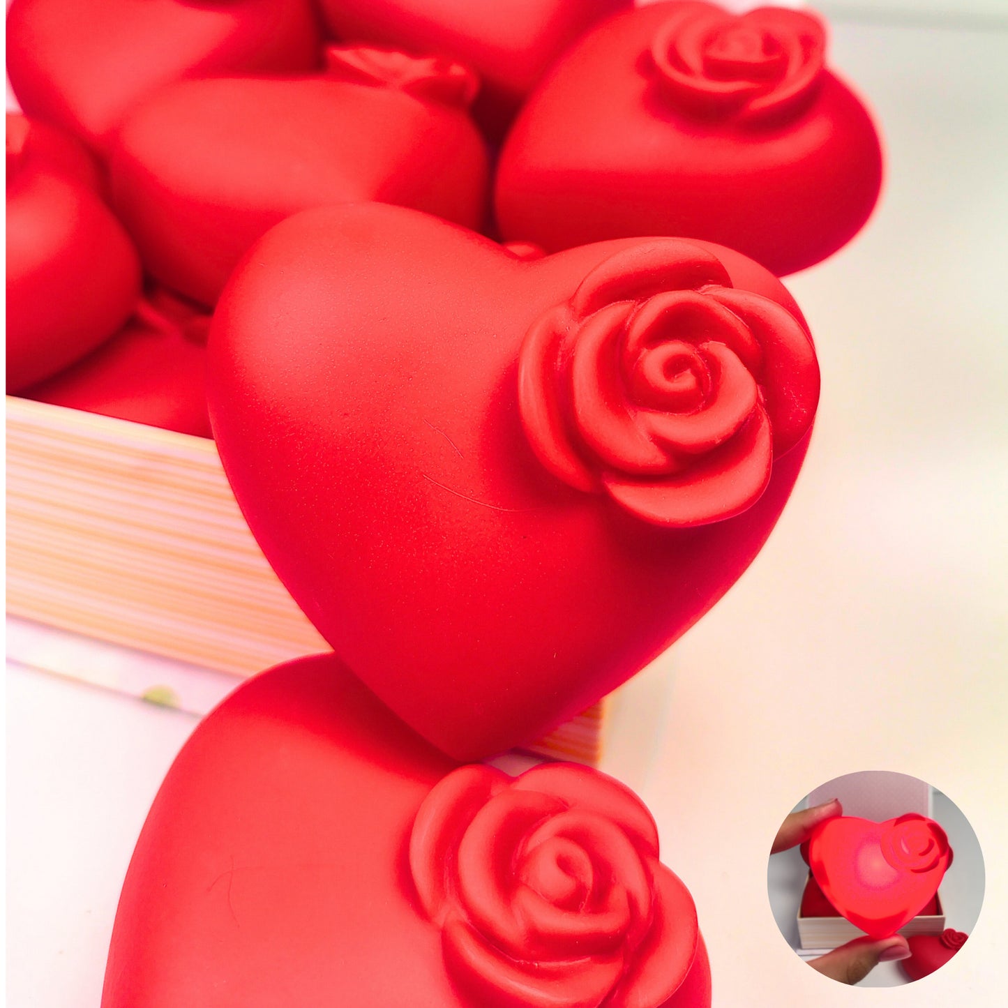 Vela corazón plástica con luz