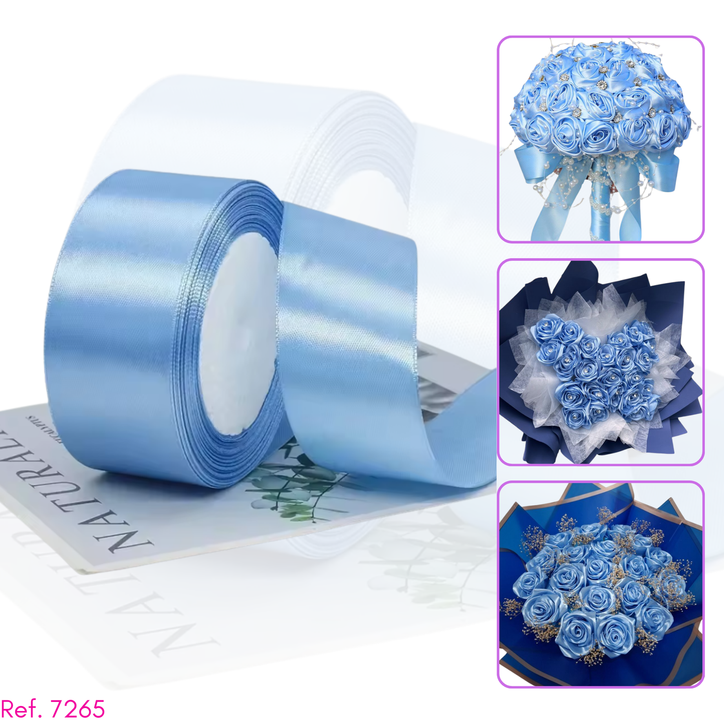 Cinta satin 4cm de 1 cara X 22 metros