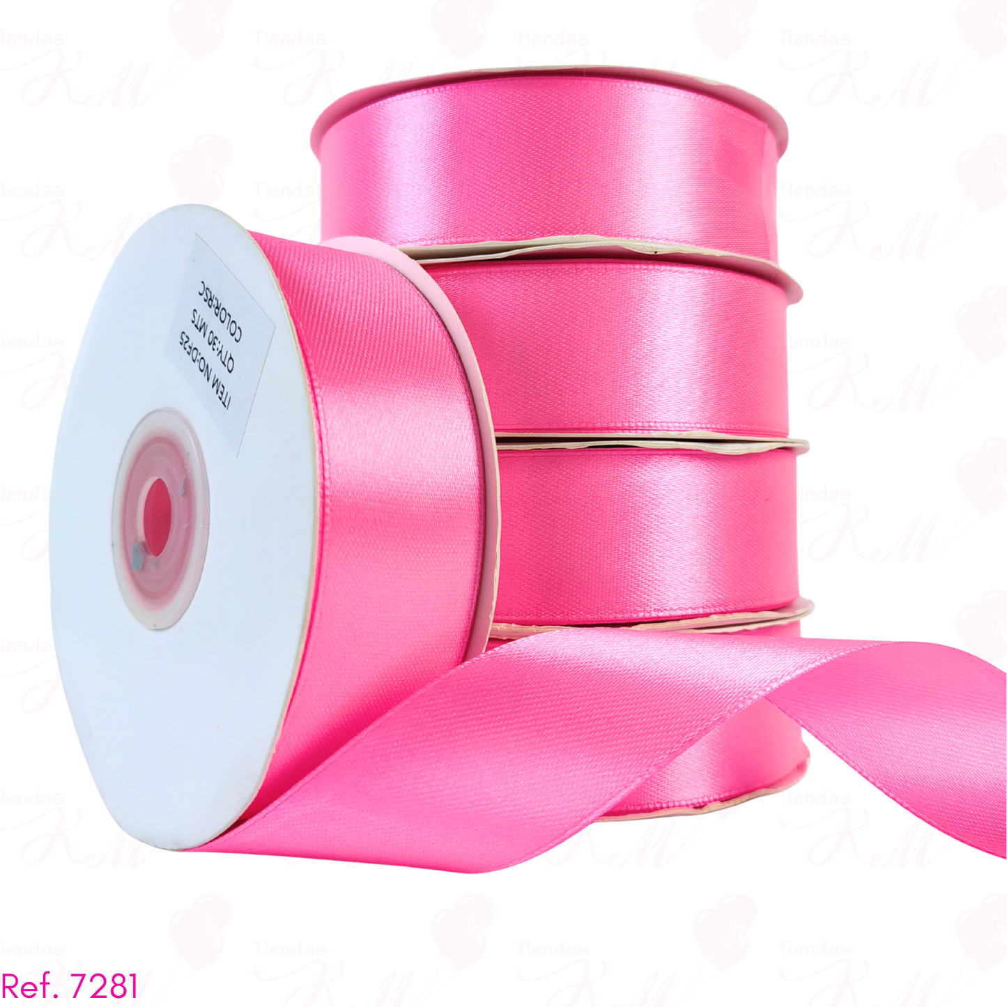 Cinta tela satin 2.5cm x 30 metros