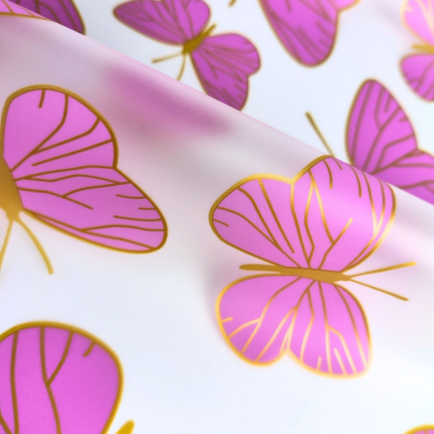Papel coreano traslúcido de mariposas