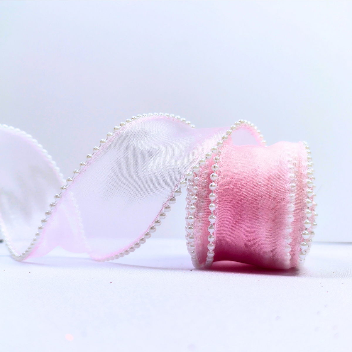 Cinta organza perlada 4cm de ancho X 4.5 m de largo