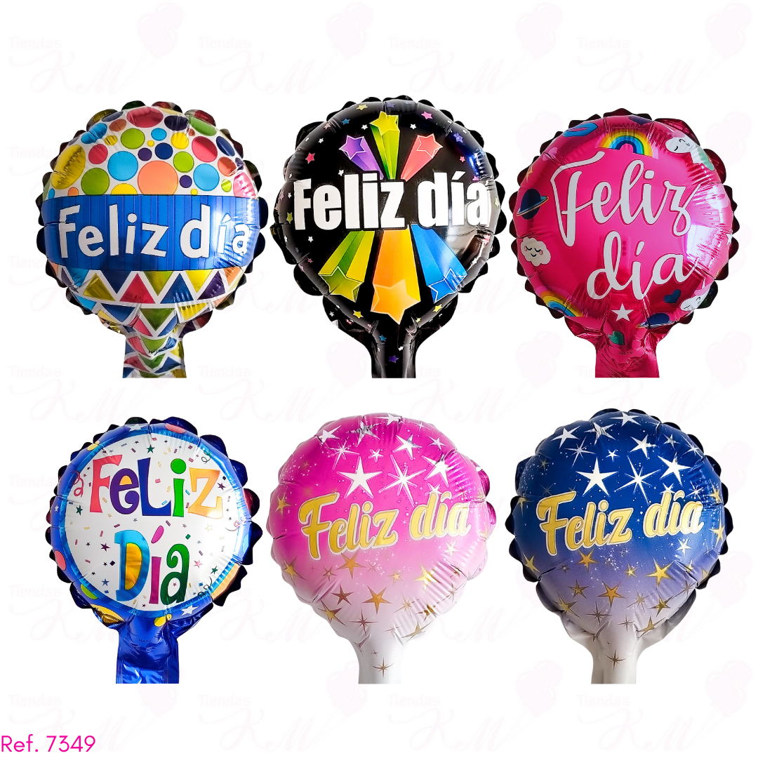 Paquete x 6 metalizados 5" de feliz día