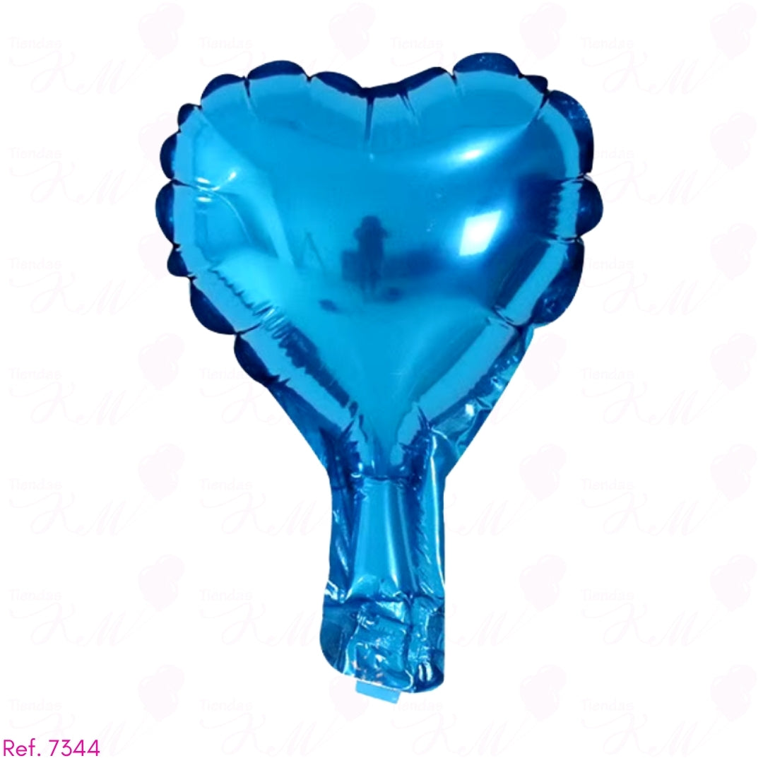 Paquete x10 corazones metalizados 5" fondo entero