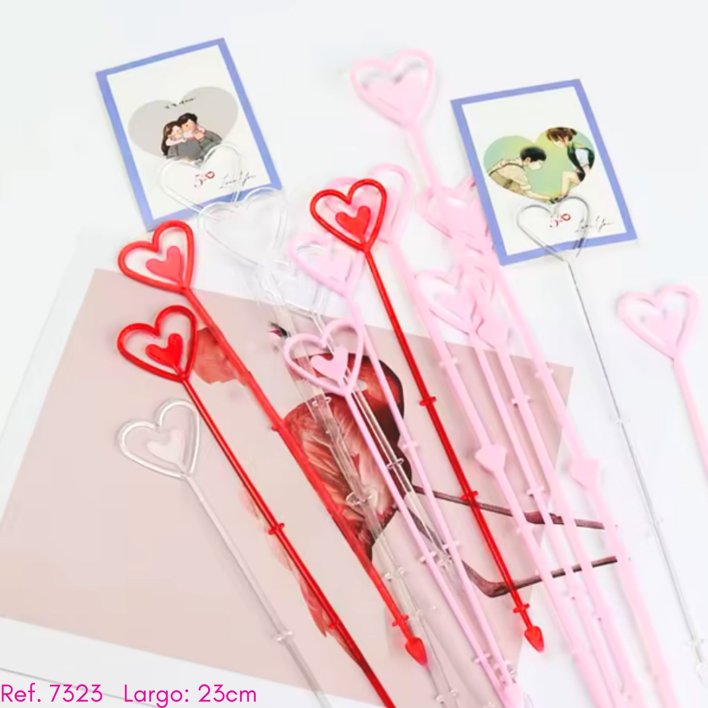 Porta tarjetas corazon rojo/rosado