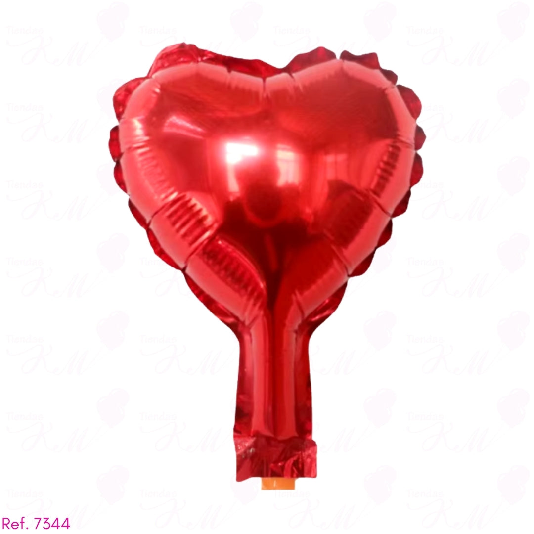 Paquete x10 corazones metalizados 5" fondo entero