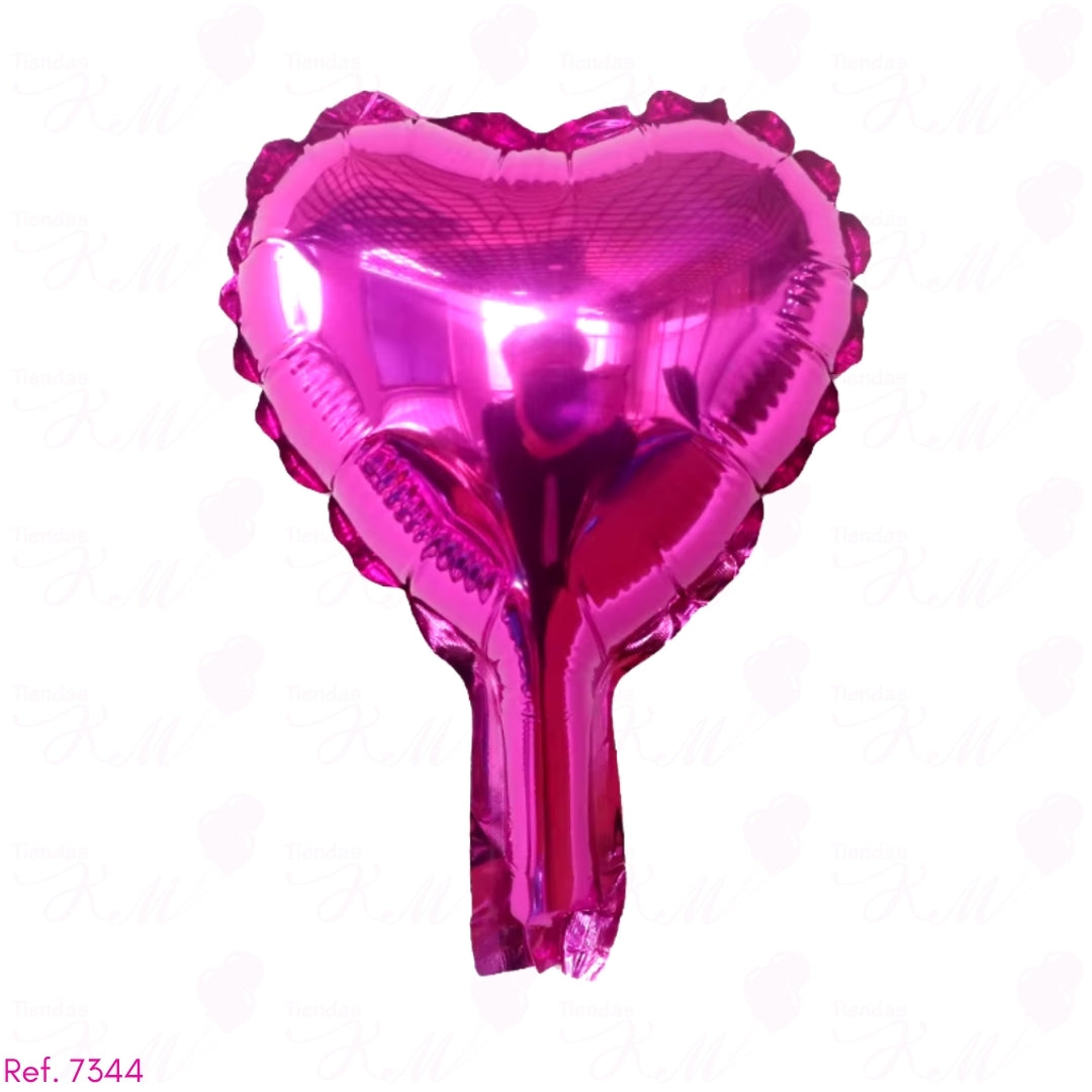 Paquete x10 corazones metalizados 5" fondo entero