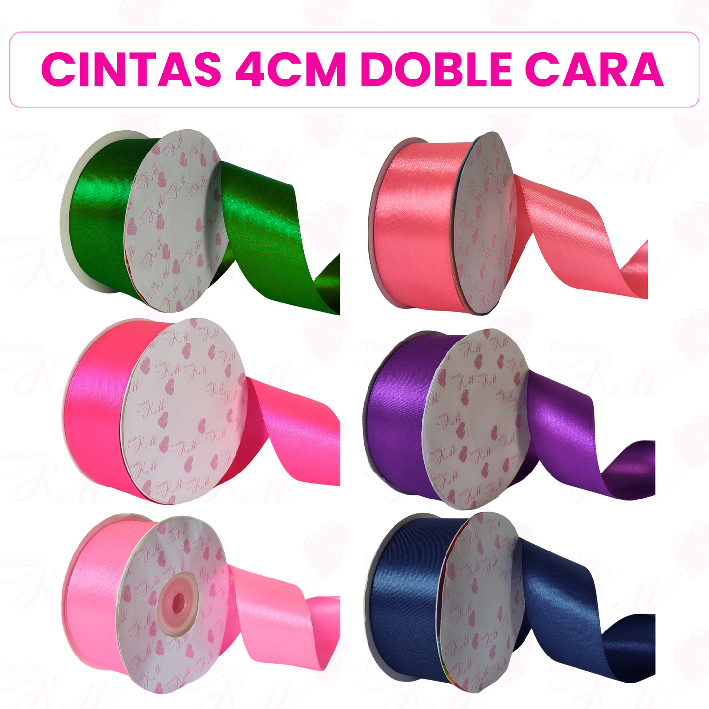 Cinta satin 4cm doble cara por 30 metros