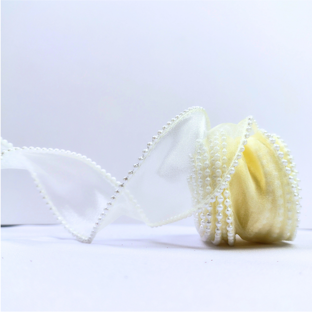 Cinta organza perlada 4cm de ancho X 4.5 m de largo