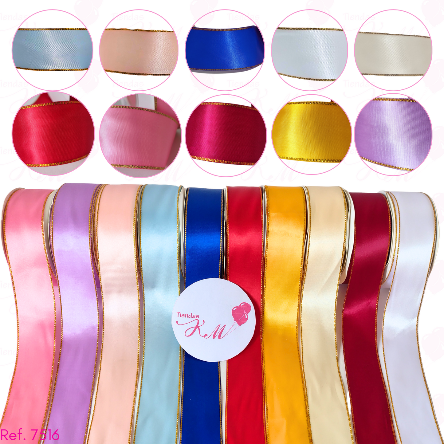 Cinta borde dorado 4cm x 30 metros doble cara