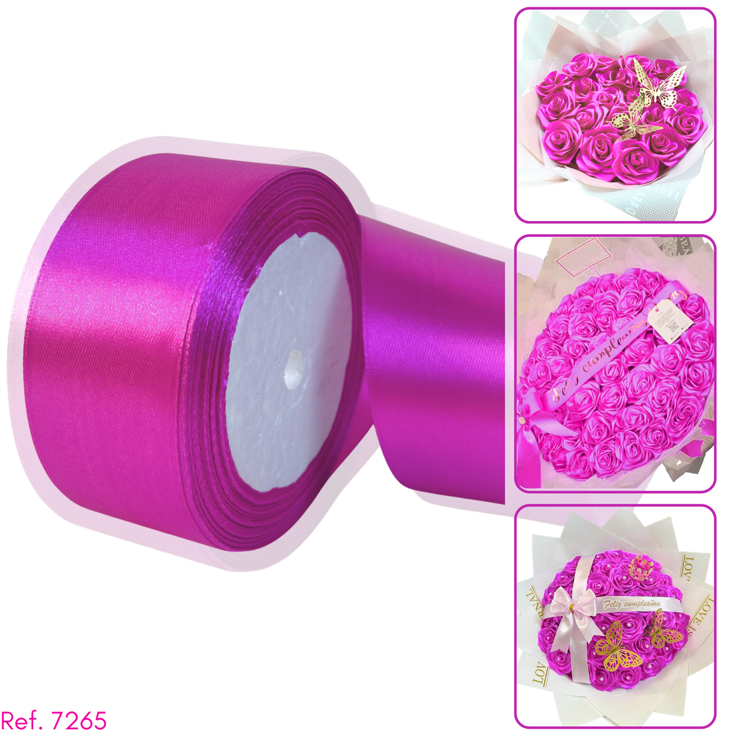 Cinta satin 4cm de 1 cara X 22 metros