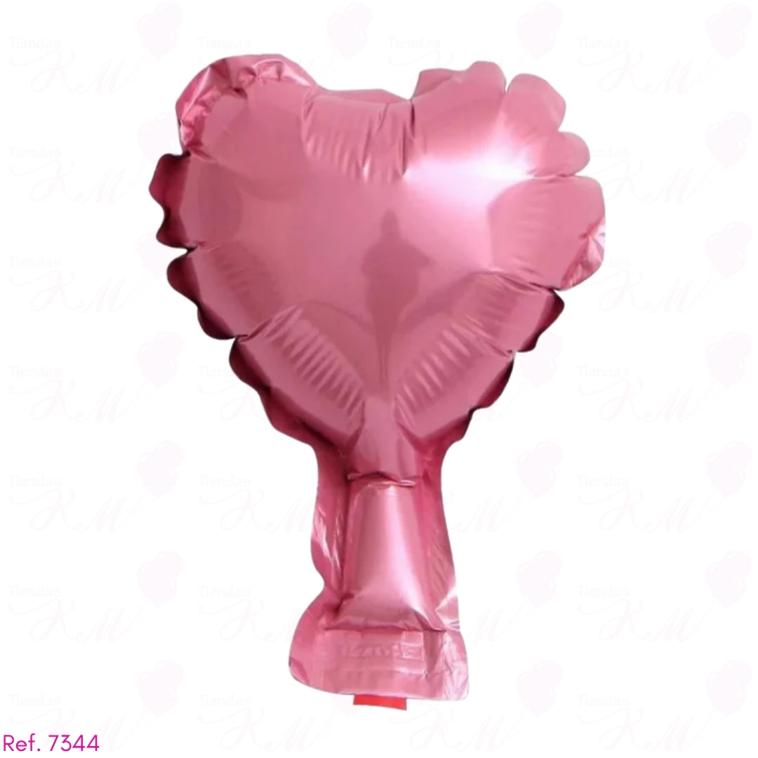 Paquete x10 corazones metalizados 5" fondo entero