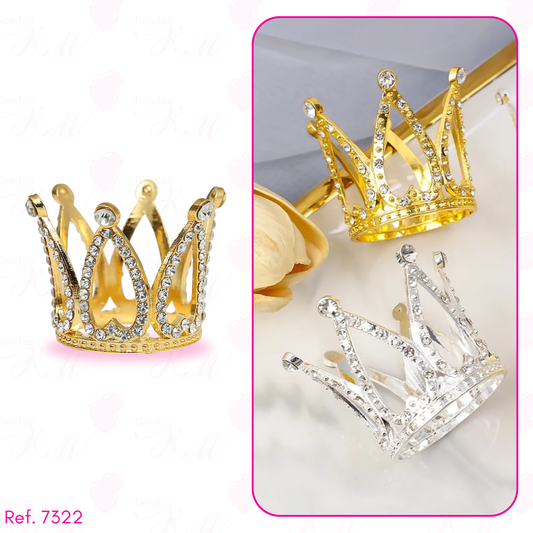 Corona mini metálica con pedrería