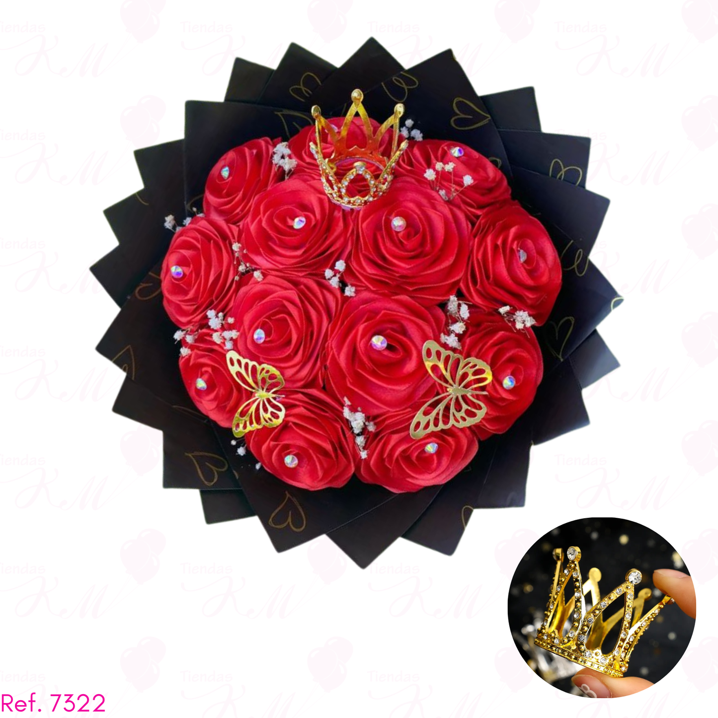 Corona mini metálica con pedrería