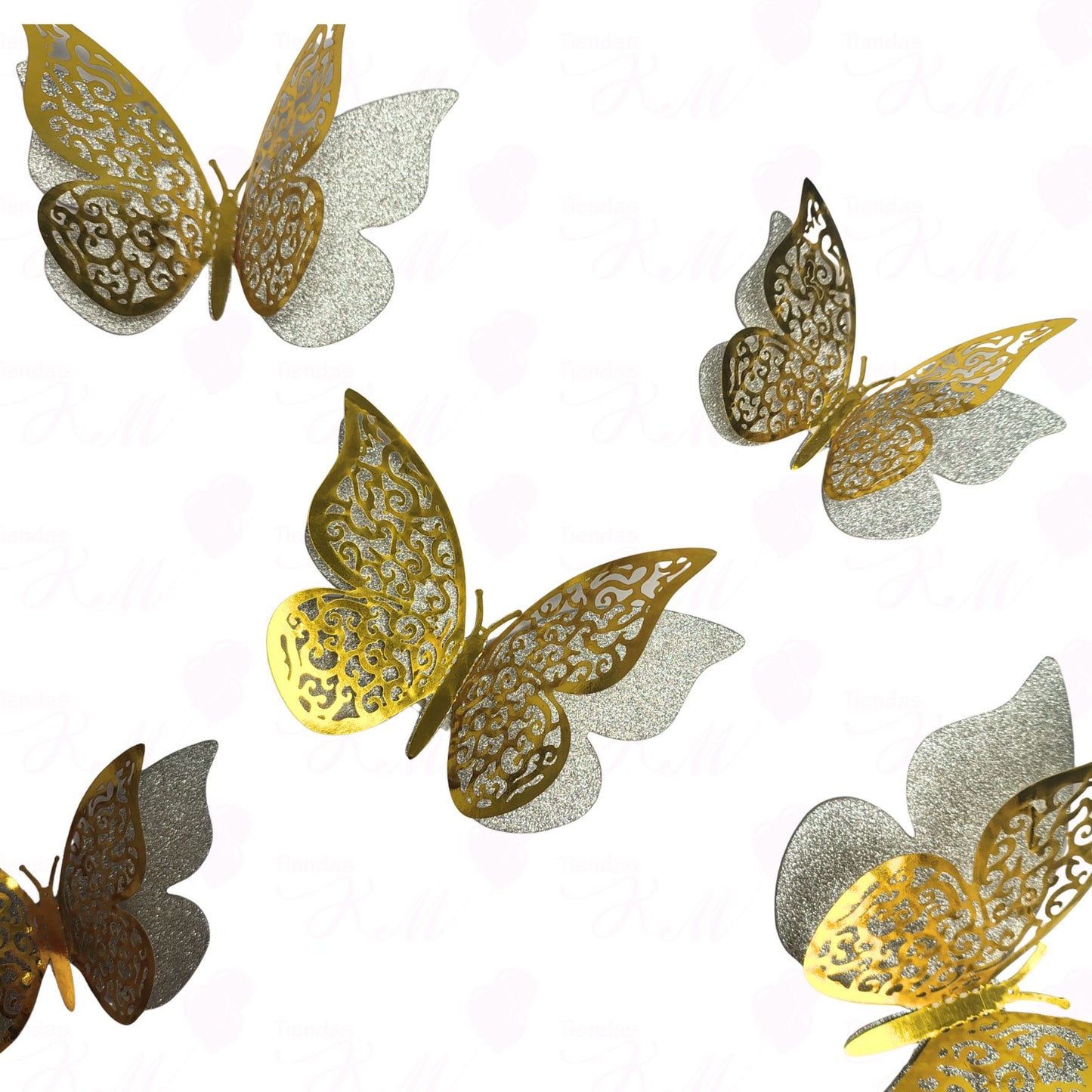 Mariposa doble color X 12 unidades
