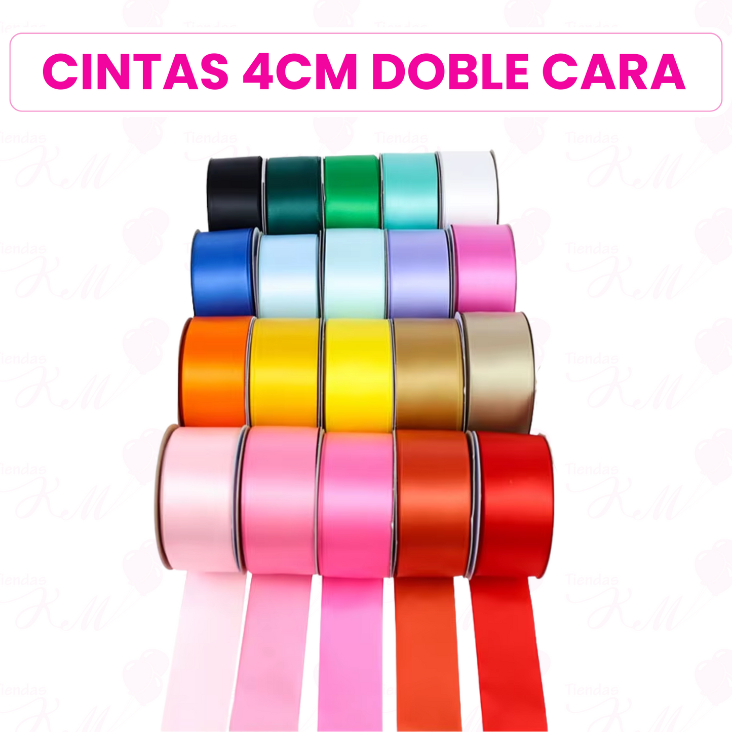 Cinta satin 4cm doble cara por 30 metros