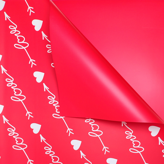 Papel coreano love, flechas y corazones x 20 pliegos