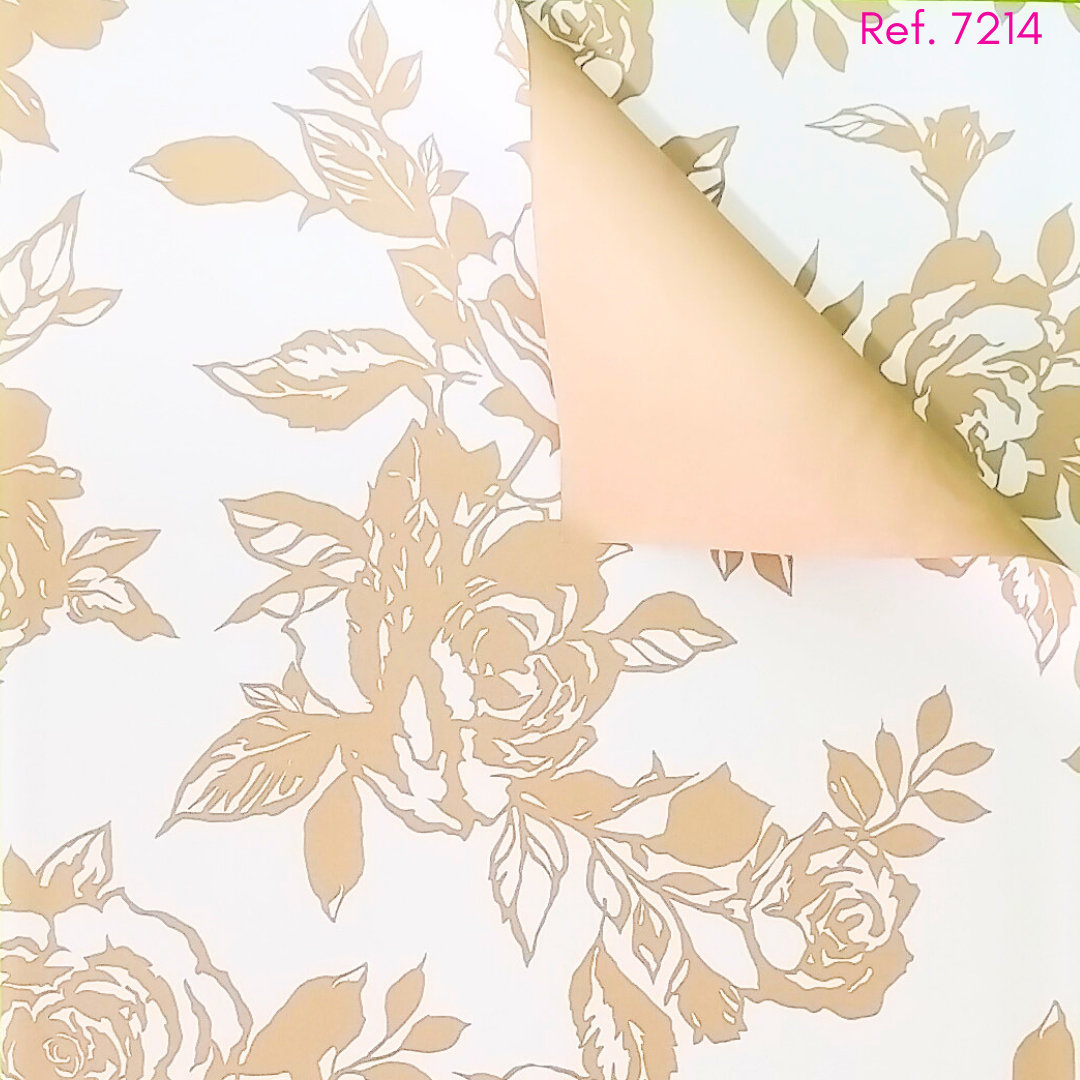 Papel coreano rosas y color solido x 20 pliegos