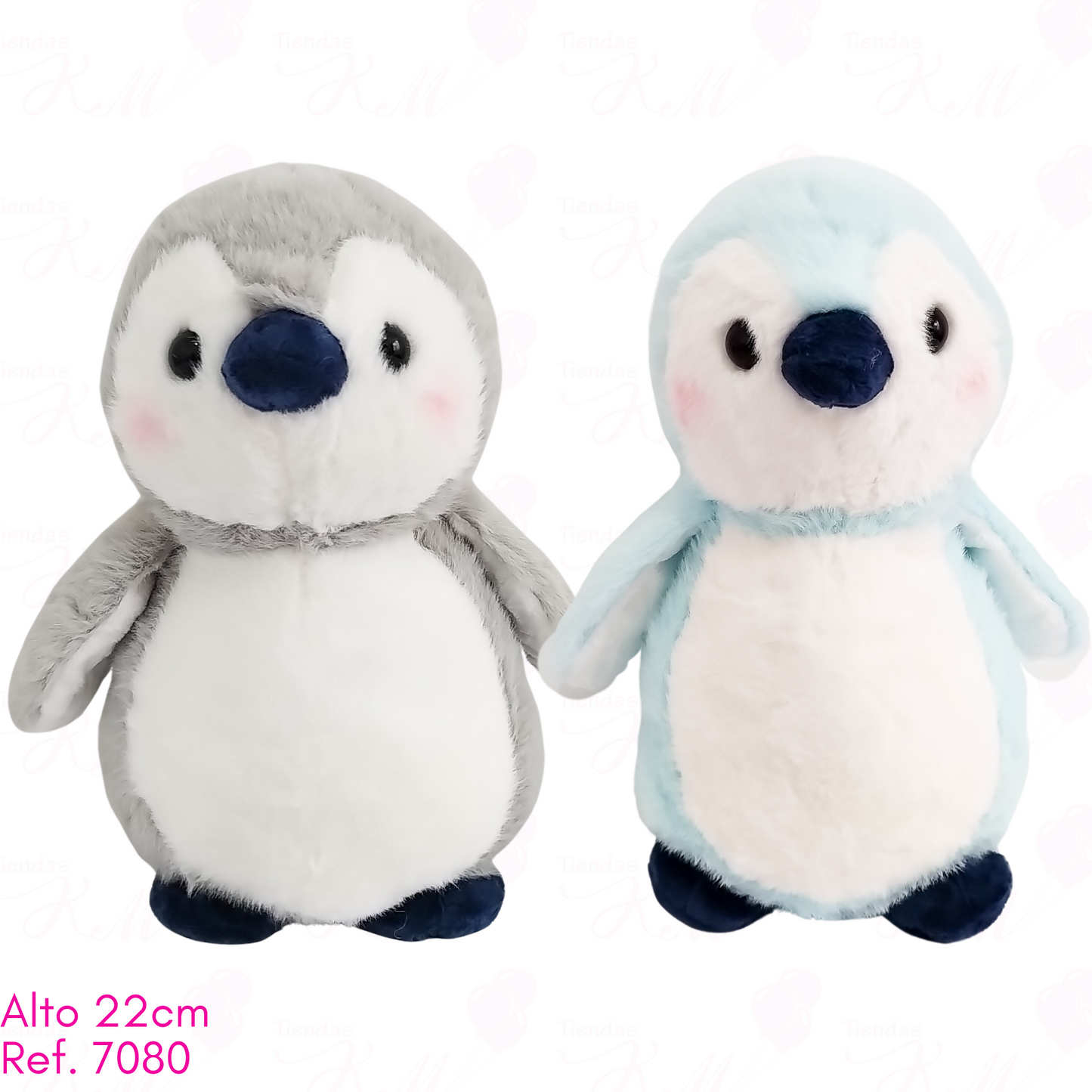 Pingüino peludo mejillas rosadas / 22cm