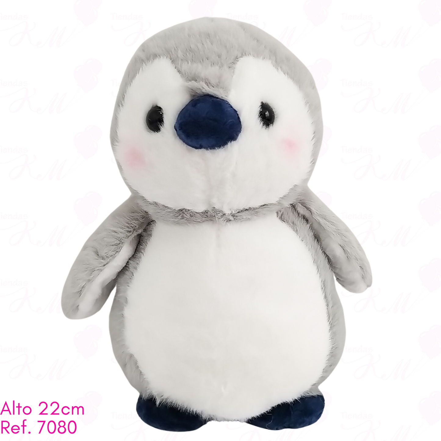 Pingüino peludo mejillas rosadas / 22cm